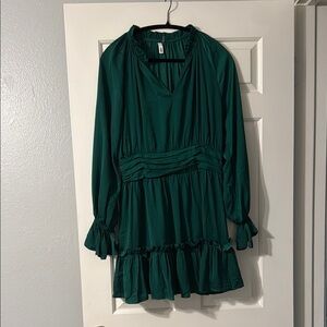 Glam Green Ruffle Dress